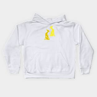 Greyhound Sitting Yellow Kids Hoodie